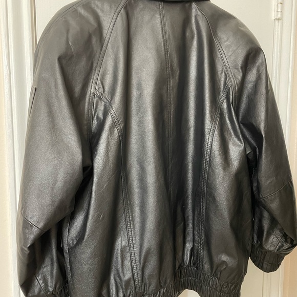 Greg Bell Men's Size M Soft Genuine Leather Black Bomber Jacket - Picture 13 of 15